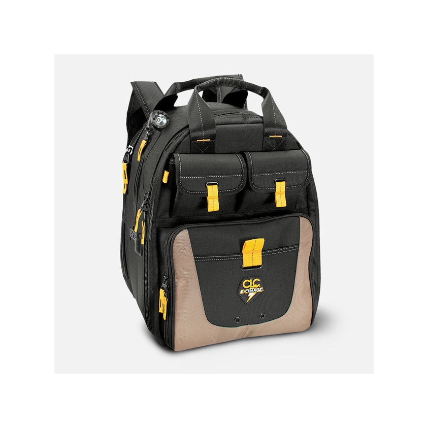 Sac à dos pour outils, avec éclairage LED et E-Charge USB