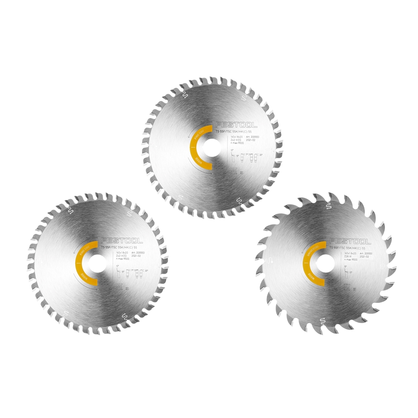 Kreissägeblatt-Set KSB-SORT/3 W 160x1,8