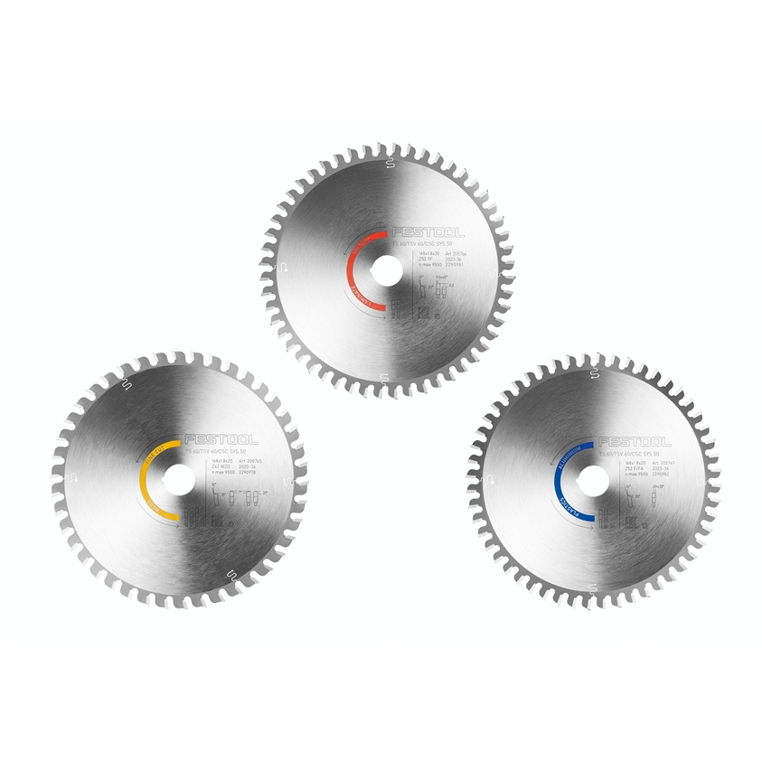 Kreissägeblatt-Set KSB-SORT/3 W/L/A 168x1,8