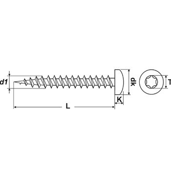 Vis pour panneaux agglomérés PROFIX Pan-Head A2