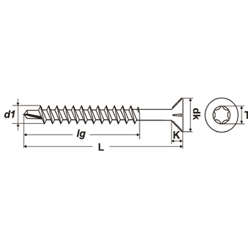 Vis Drillspan autoperceuses tête fraisée inox