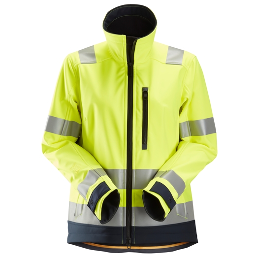 1237 AllroundWork, Damen-High-Vis-Softshell-Arbeitsjacke, Warnschutzklasse 2/3