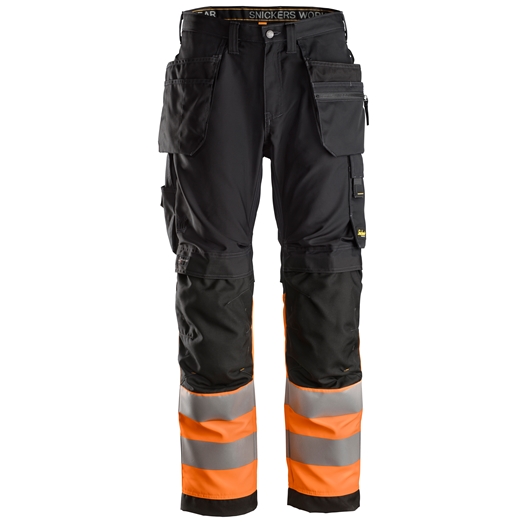 6233 AllroundWork, Pantalon+ avec poches holster, haute visibilité, Classe 1
