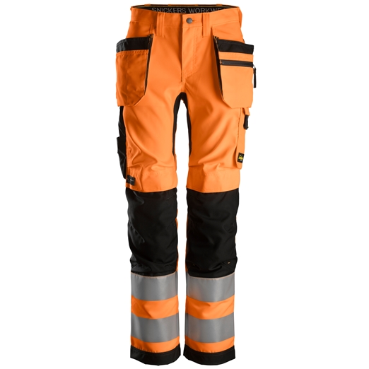 6730 AllroundWork, Pantalon+ pour femme avec poches holster, haute visibilité, Classe 2
