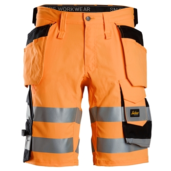 6135 Short en tissu extensible avec poches holster haute visibilité, Classe 1