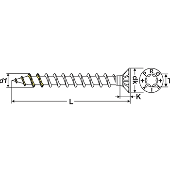 Vis p.pann.aggl. PRO-PLUS T-Drive ent. filetée