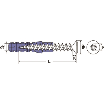 Vis pour plinthes Pozidriv avec chevilles PROFIX